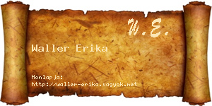 Waller Erika névjegykártya